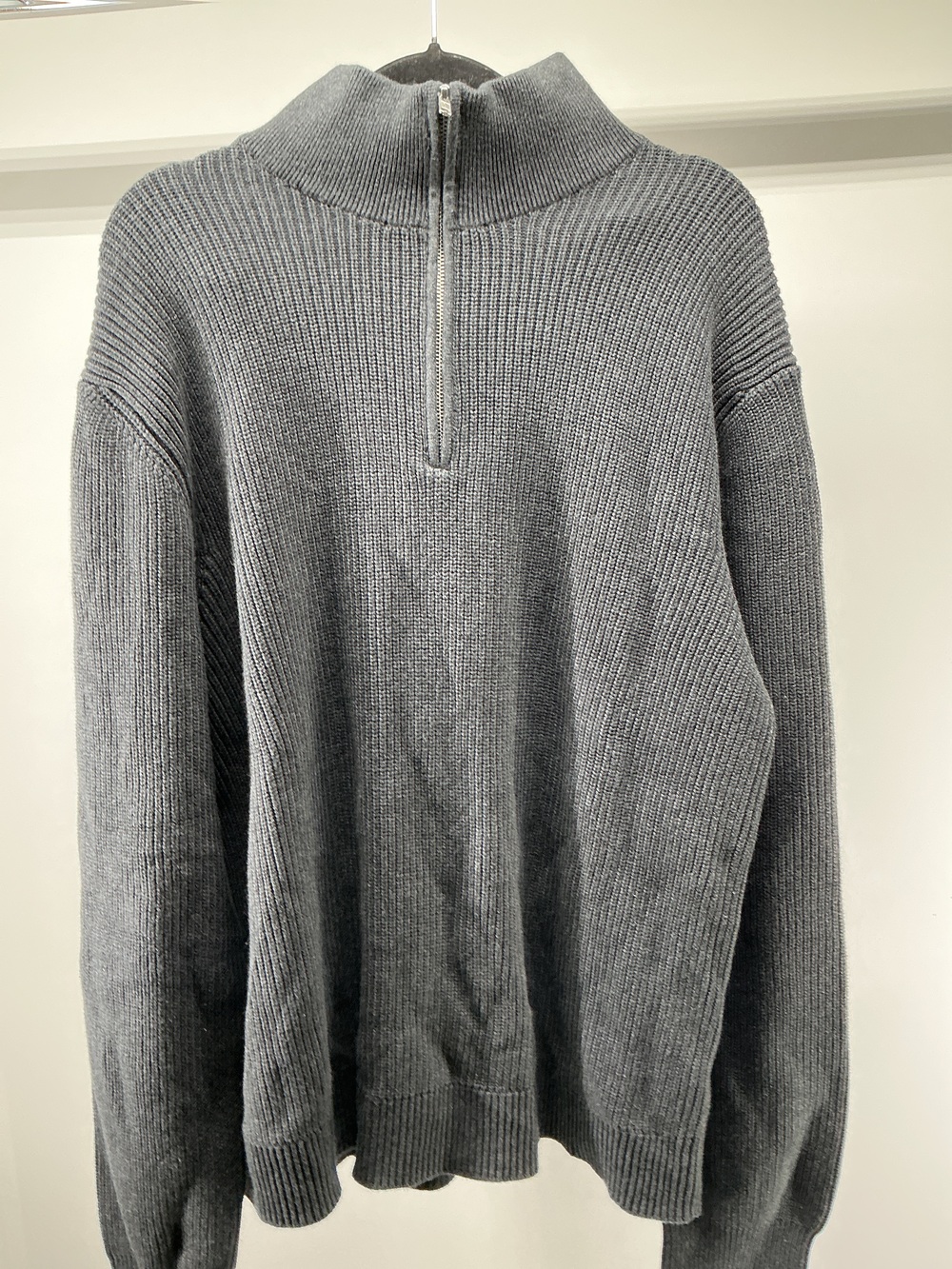 100% Organic Cotton Ribbed Quarter-Zip Jumper